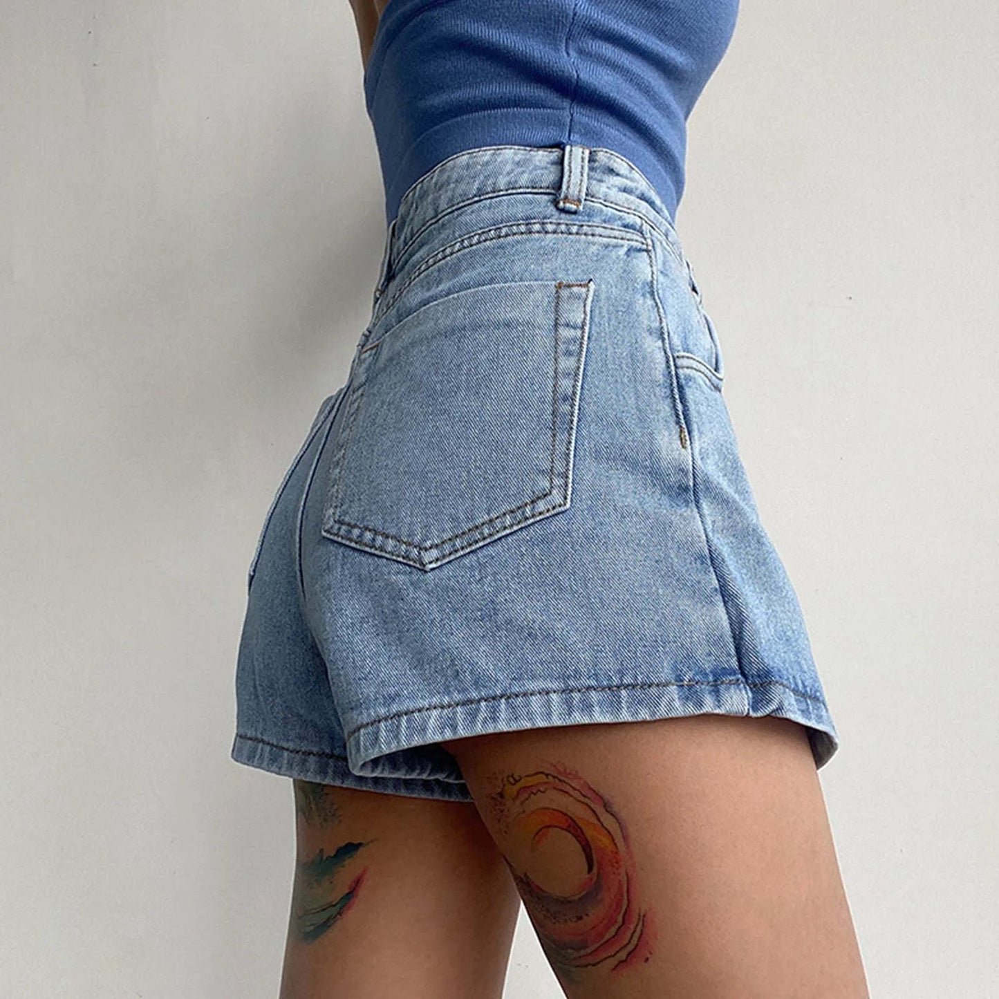 Wrapover Denim Skort